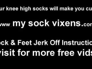 Let me rub my knee high socks on your shaft JOI